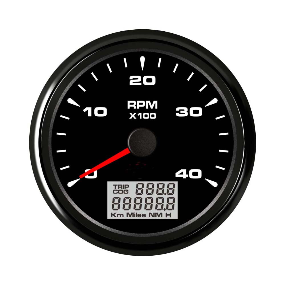 85mm Univesal Tachometer RPM Gauge Rev with Hourmeter 9-32V 8 Colorful Backlights: 4K BN