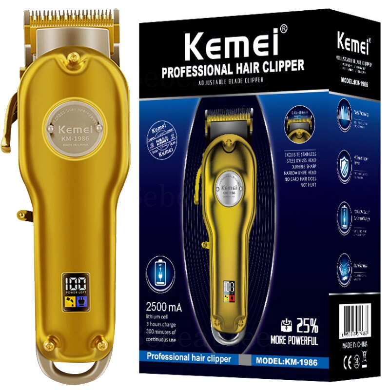 Powerful Kemei Adjustable Blade Hair Clipper Kemel Digital Cuter Kamei Male Trimer Mans Kemey Heare Cutting Kmei Hear Cut