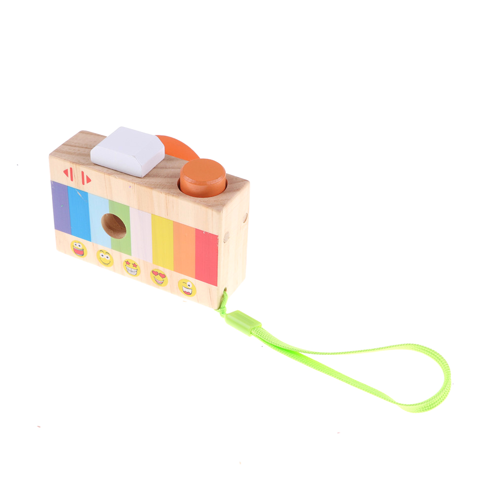 freundlicher freundlicher Simulation Holz Kamera Pädagogisches Lernen Spielzeug Mehrfarbig Kaleidoskop Magie Kamera Klassische Spielzeug 9.5*7*5,5 CM