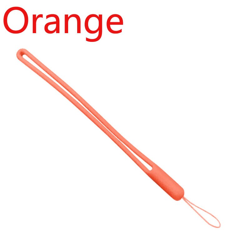 Korte Siliconen Mobiele Telefoon Lanyard Houder Telefoon Pols Bandjes Lanyards Sleutelhanger riem Id-kaart Gym USB Badge Koord Opknoping Touw: Oranje
