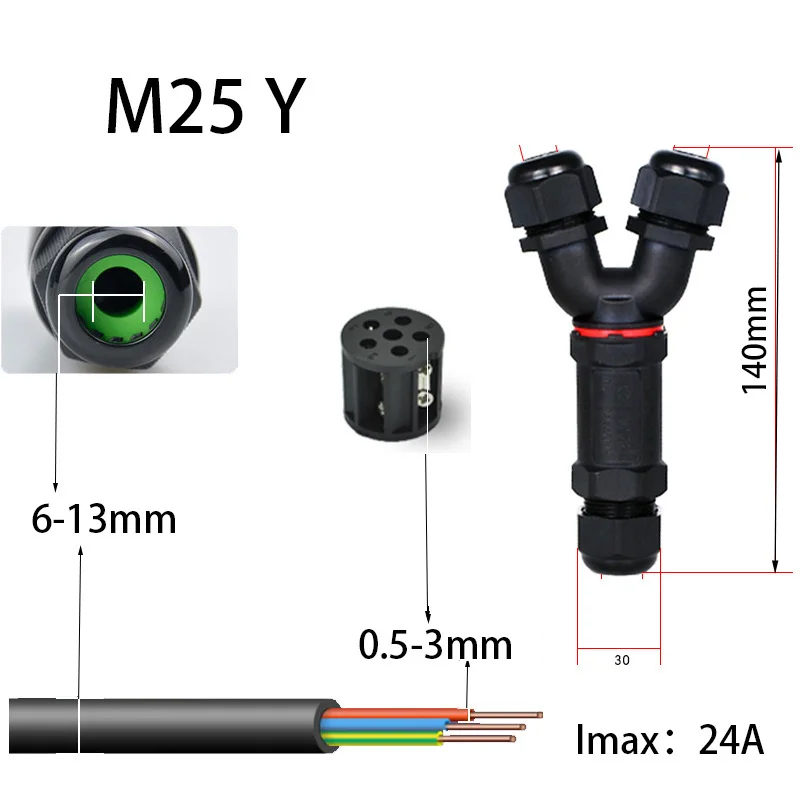 Elektrische Wasserdicht Terminal Kabel Stecker IP68 Drei-Weg Elektrische 2/3/4Stift Draht Ich bin Freien Unterwasser Schraube Hause verbesserung: 3XL / MULTI