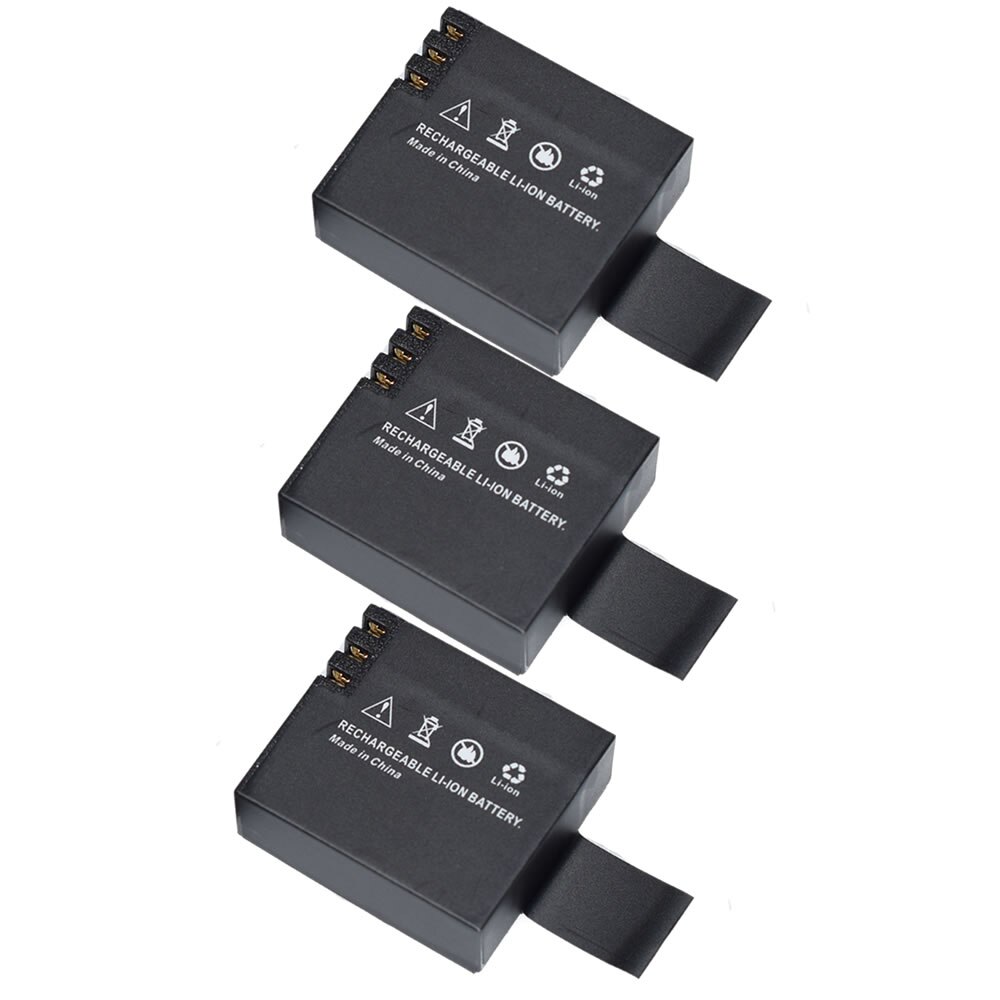 2x PG1050 1050 Camera Batterijen Voor Sjcam SJ4000 SJ5000X Eken H9 H9R H8R H8: 3 Battery