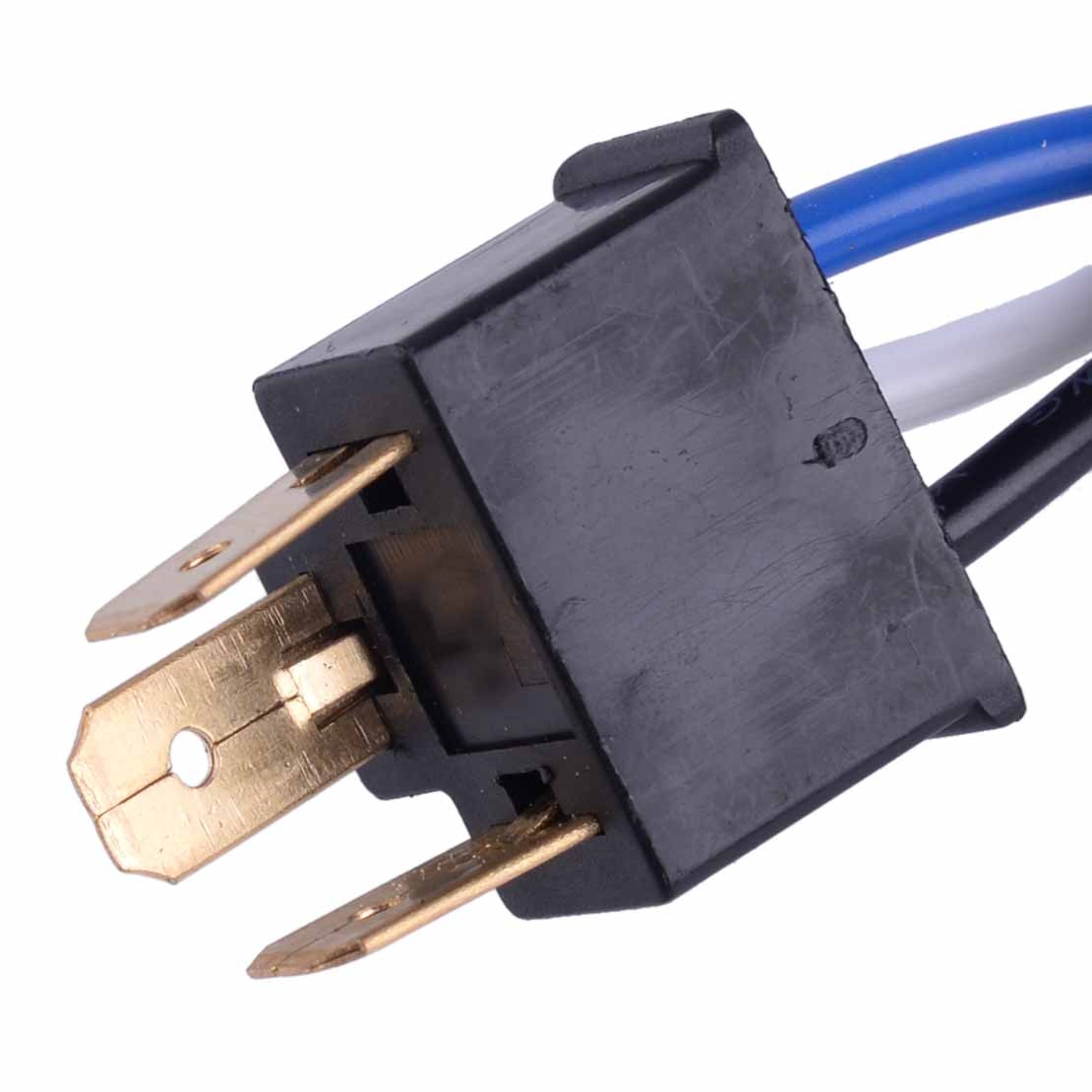 DWCX 2Pcs H4 Ceramic Wire Wiring Headlight Headlamp Extension Harness Socket Connector Adaptor Male & Female Plug 12V 24V