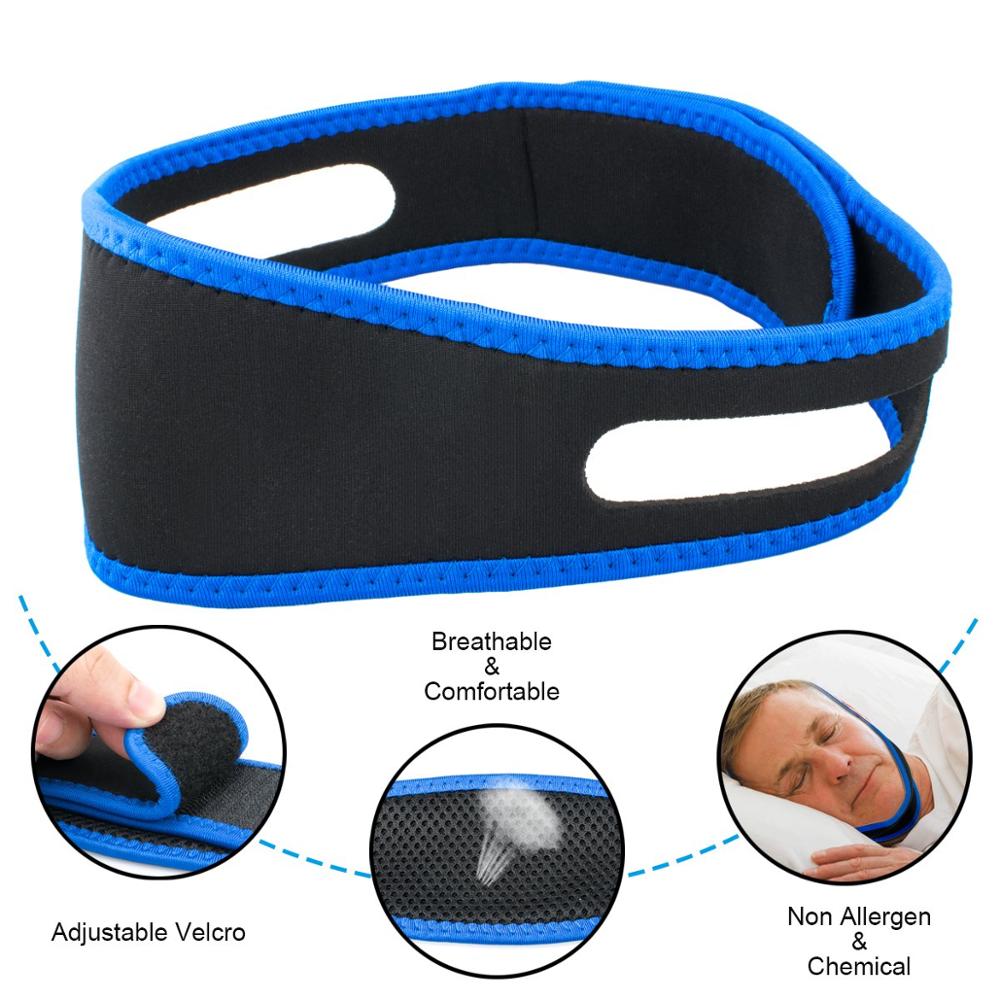 2pcs/set Anti Snoring Strap Best Stop snoring Device, Adjustable Snore Reduction Belt Sleep Aids Chin Strips Belt for Men Women