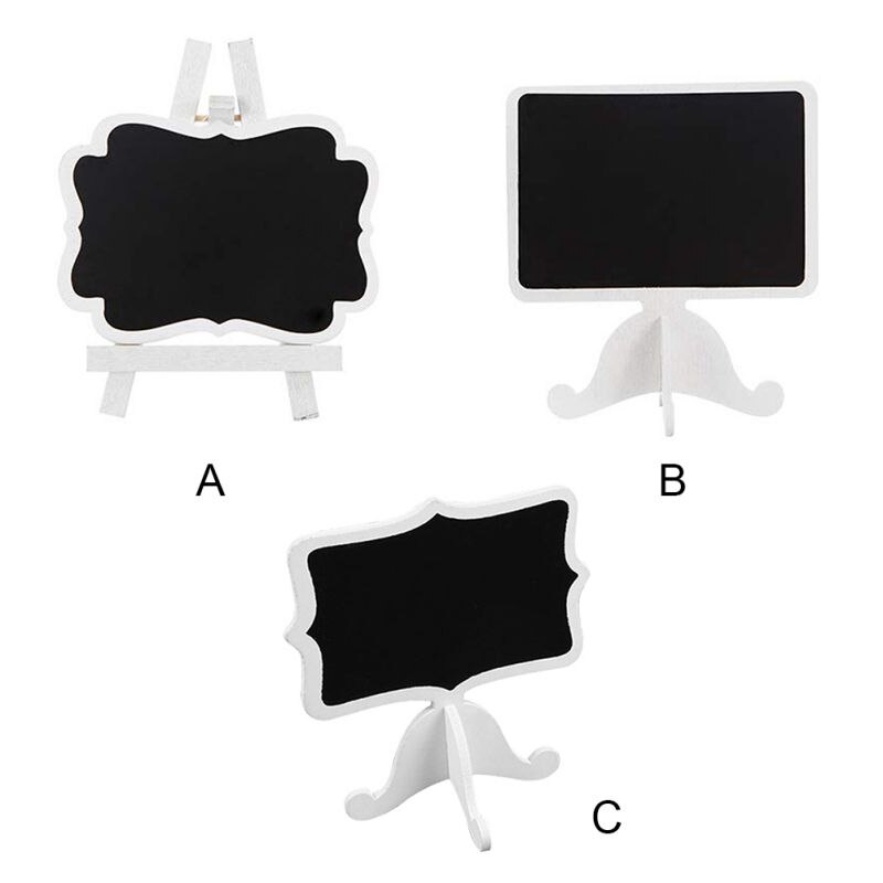 Mini Chalkboard Standing 10 Packs Wooden White Framed Chalkboard Labels with Easel Stand Blackboard for Food Cards