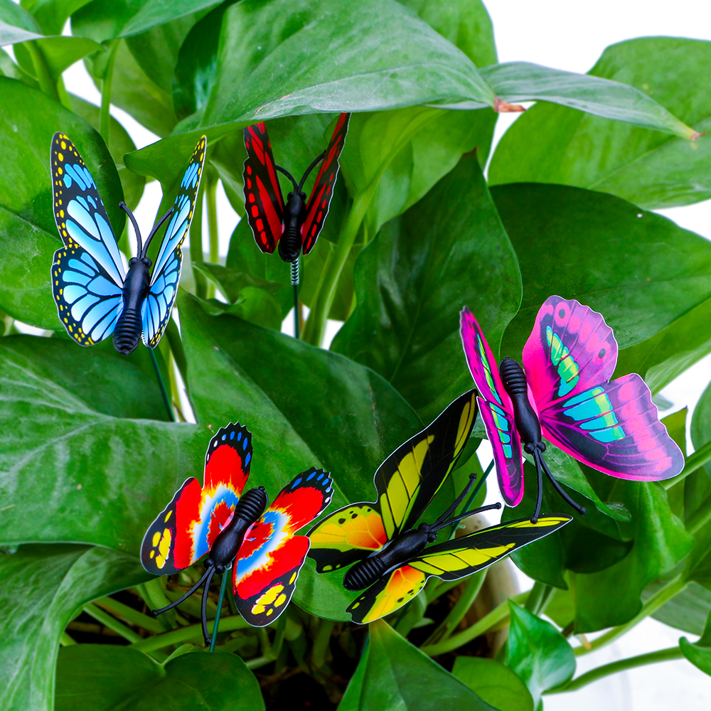 5 Pcs/Bunch of Butterflies Garden Yard Planter Colorful Whimsical Butterfly Stakes Decoracion Outdoor Decor Flower Pots