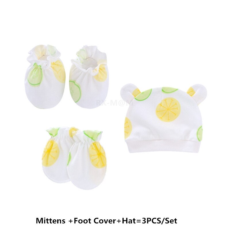 Bébé Anti rayures coton doux gants couvre-pied ensemble de chapeaux mitaines chaussettes Kit de casquette: 1