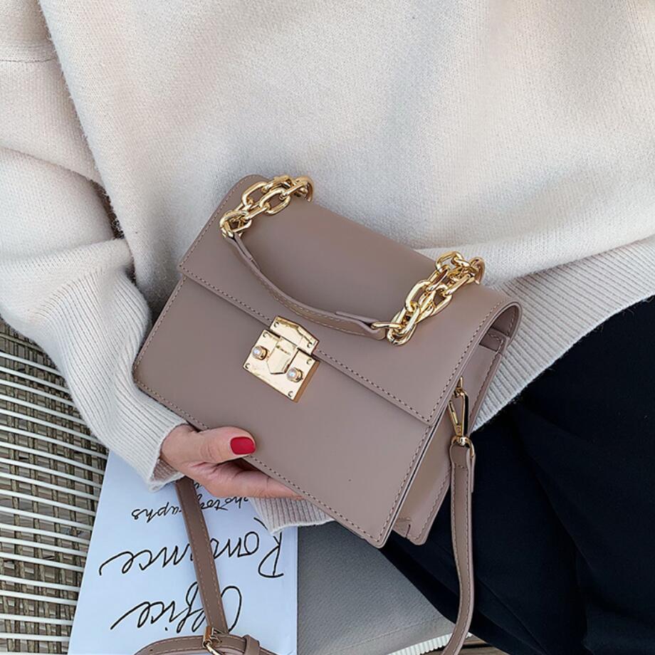 Female Chain Tote bag PU Leather Women's Handbag Lock Shoulder Messenger Bag