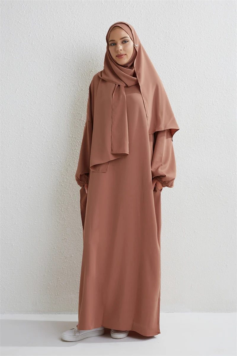 Moslim Abaya Gebed Ramadan Jurk Eendelig Smoking Mouw Smoking Mouw Vrouwen Jilbab Dubai Saudi Zwart Gewaad: WHITE
