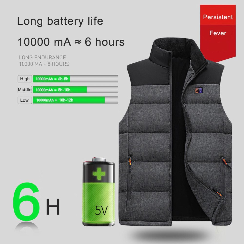 11 Areas Electric Heated Vest Skiing Jacket Men Women Winter Warmer Coat Intelligent Electric Heating Thermal Heated Vest