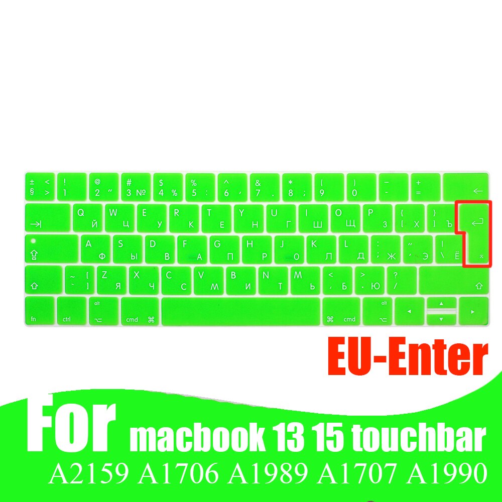 Für Macbook Profi13 15 touchbar tastatur abdeckung Russischen Laptop tastatur schutzhülle Film haut tastatur fallen A2159 A1707A1989A1990: EUgreen