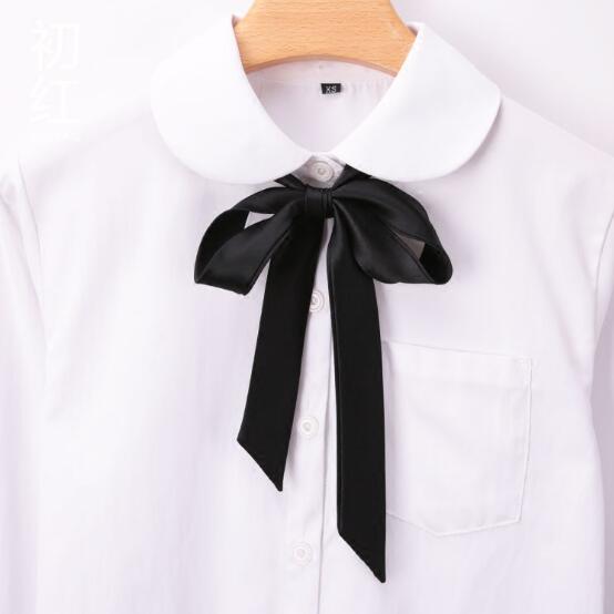 Jk uniform tilbehør butterfly krave college vindbånd kvindelig hånd slips krave reb silke: Sort