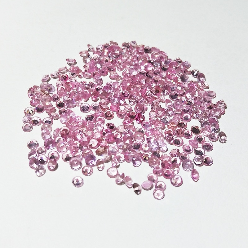 Wong regn løs ædelsten 1 stk 2 mm runde naturlig pink safir gør-det-selv dekoration smykker tilbehør