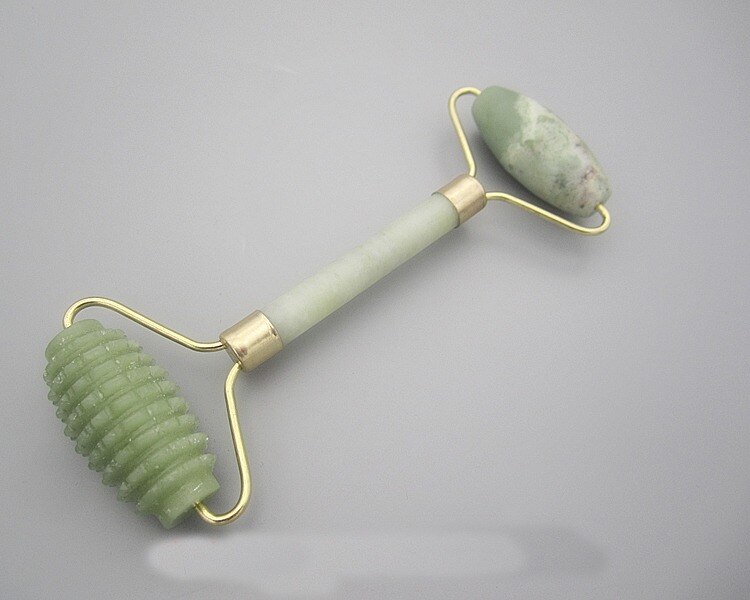 Gezicht Natuurlijke Jade Roller Trigger Punt Dual-Head Massage V Afslanken Acupunt Rolling Borstel Gezondheidszorg Tool Body Therapie