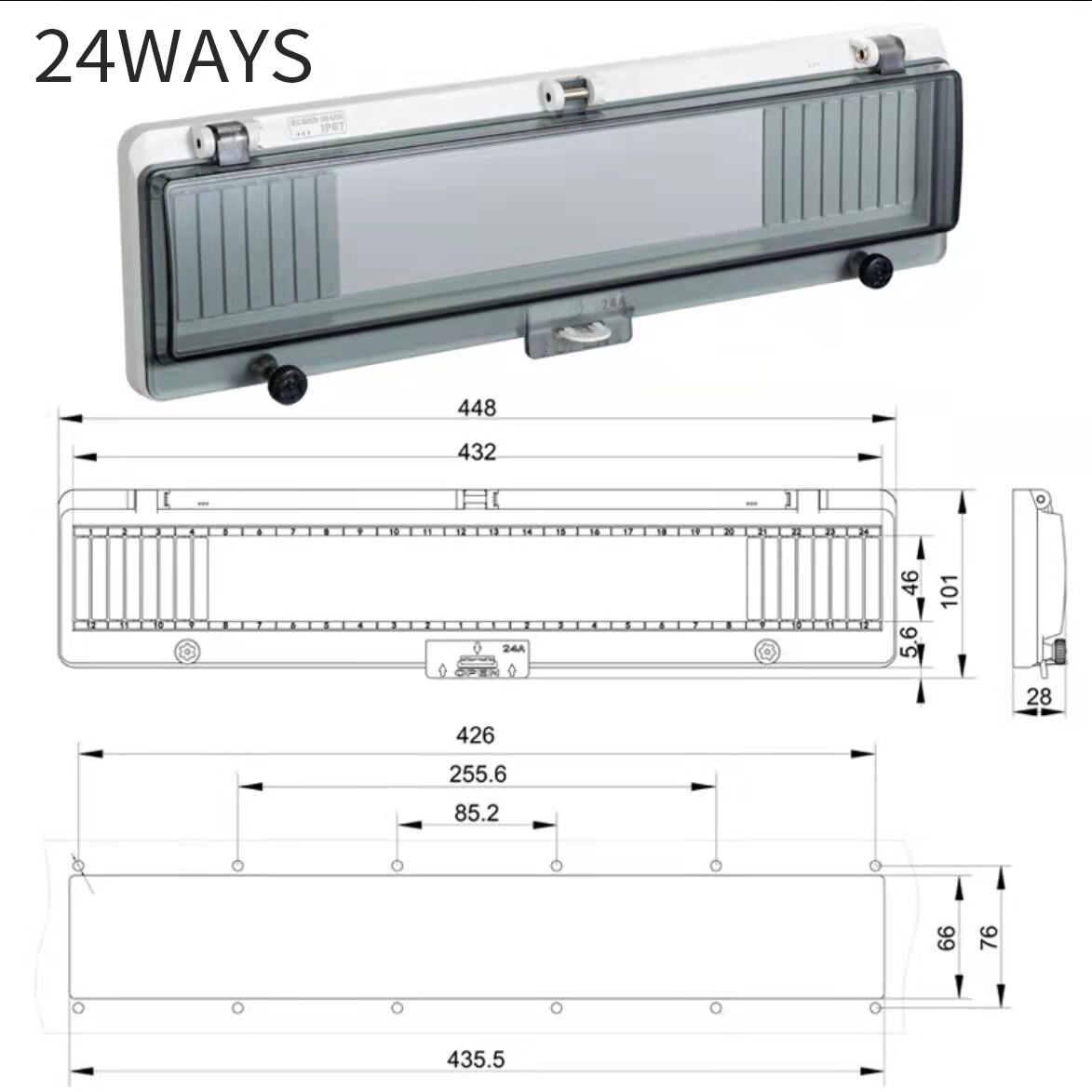 Circuit Breaker Transparent Waterproof Box Window Distribution Box Protect Window Cover Monitor Observation Window Switch Ip67: 24