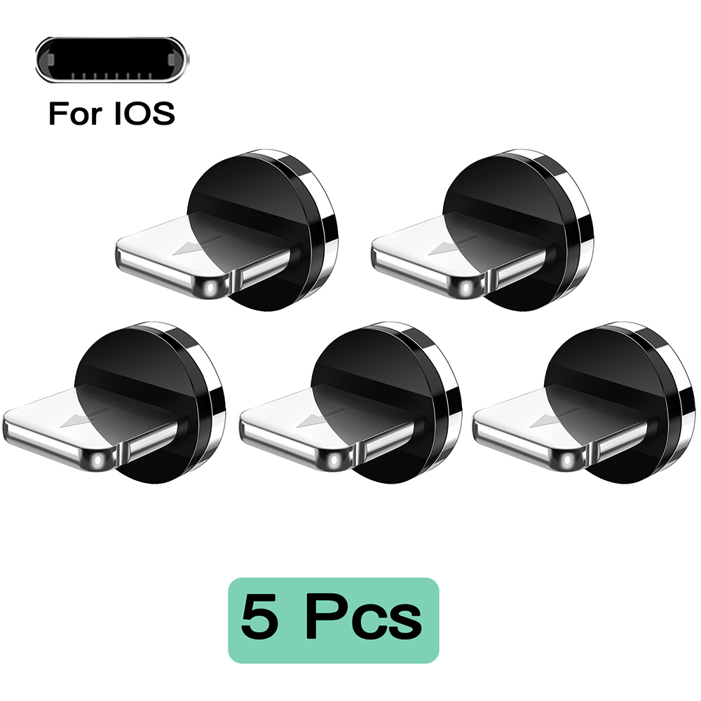 5 sztuk uniwersalnych końcówek magnetycznych do okrągłego kabla magnetycznego typu C Micro USB Części zamienne do telefonu komórkowego Adapter wtyczki przeciwpyłowej