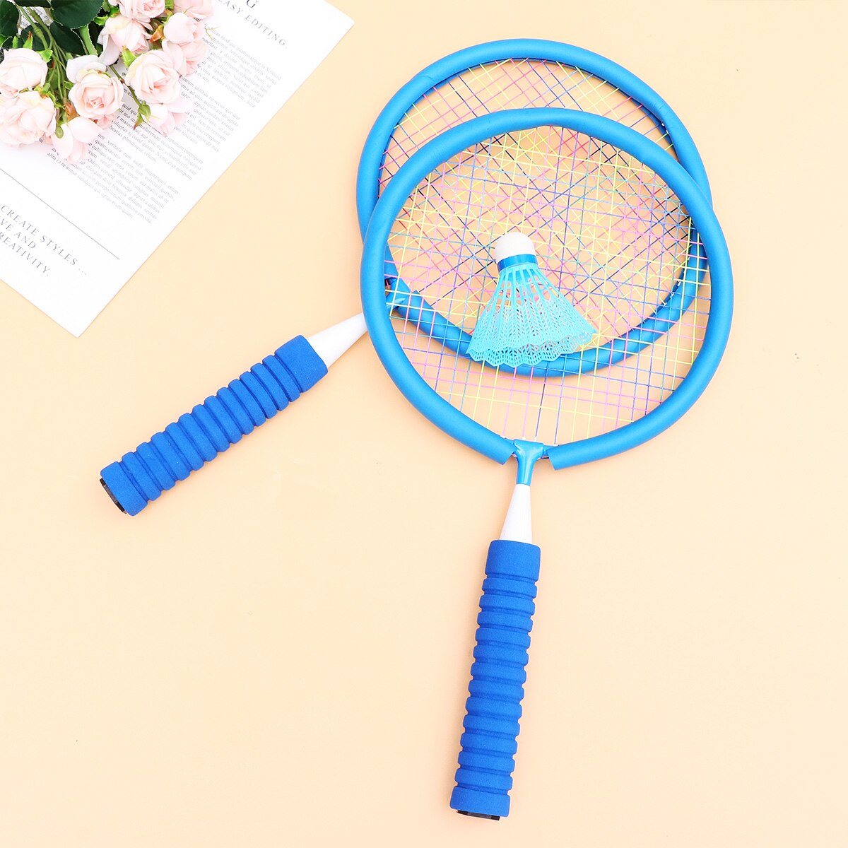 1 Set Badminton Racket Beginner Training Outdoor Sports Leisure Toys Badminton Set For Children Kindergarten Padel Racket