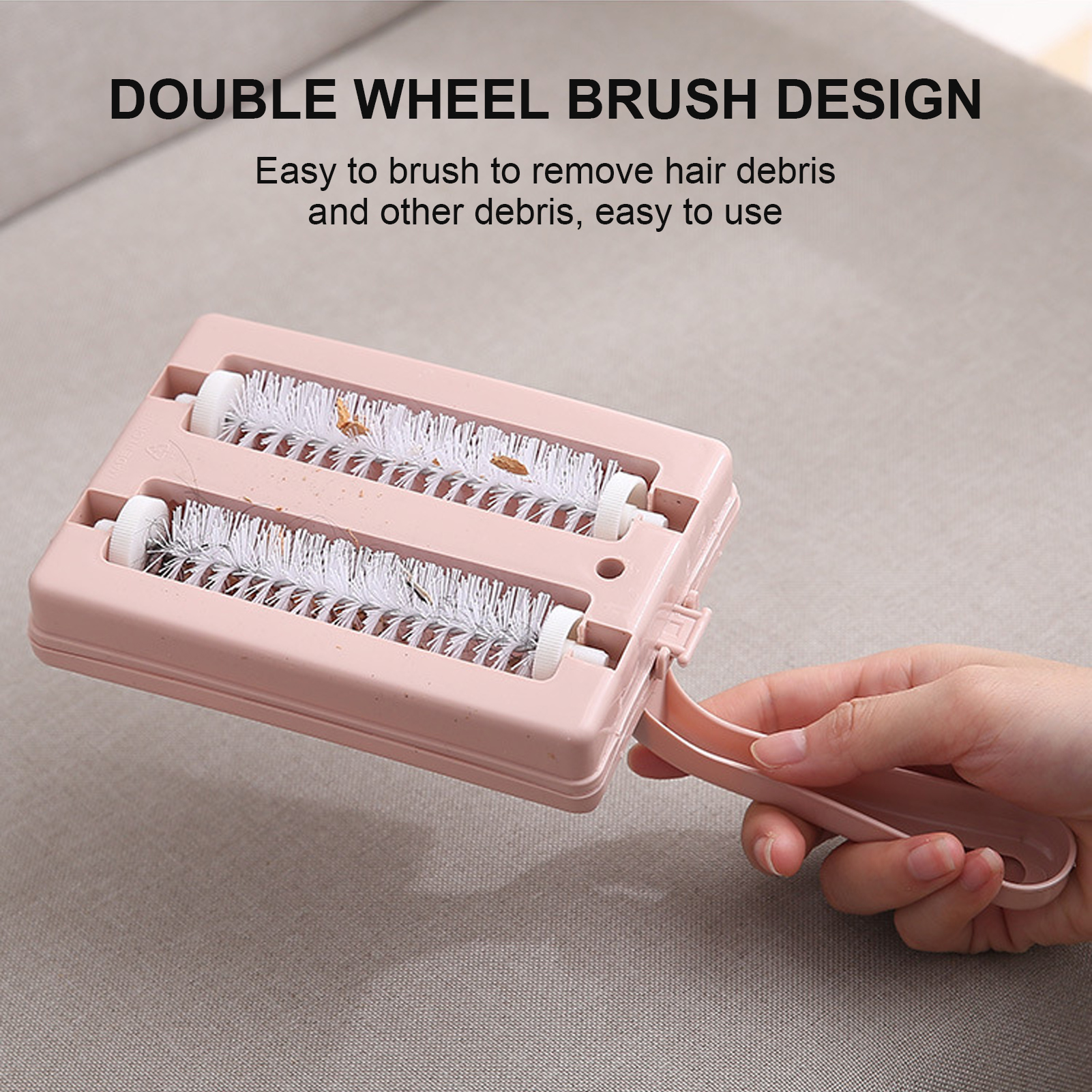 Carpet Brush Sweepers Handheld Double Brush Head Sofa Bed Pet Hair Debris Crumb Dirt Furry Cleaner Roller Home Cleaning Tools