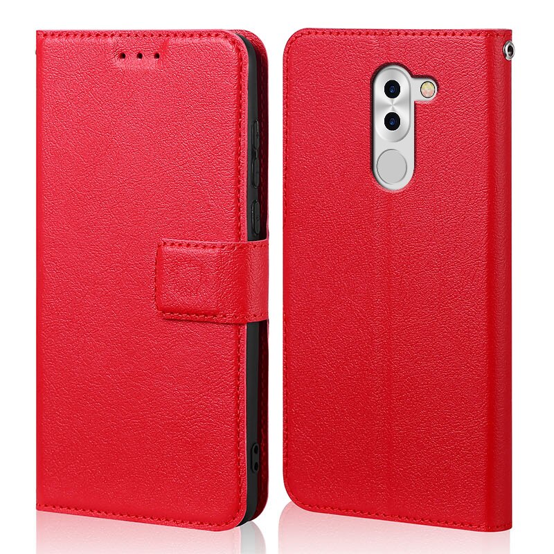 Für Huawei Honor 6X fallen kippen leder magnetische buch Telefon fallen Für Huawei Ehre 6X 6 X Coque Stoßstange fundas mit karte Halfter: rot