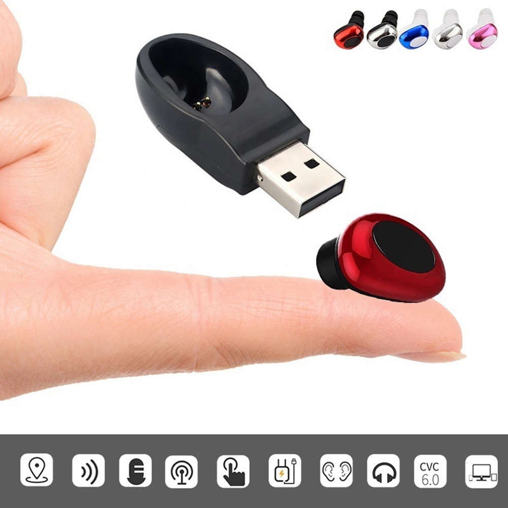 Mini vattentät bluetooth hörlurar in-ear osynliga affärsbil trådlösa hörlurar med magnet usb laddare för smarta telefoner