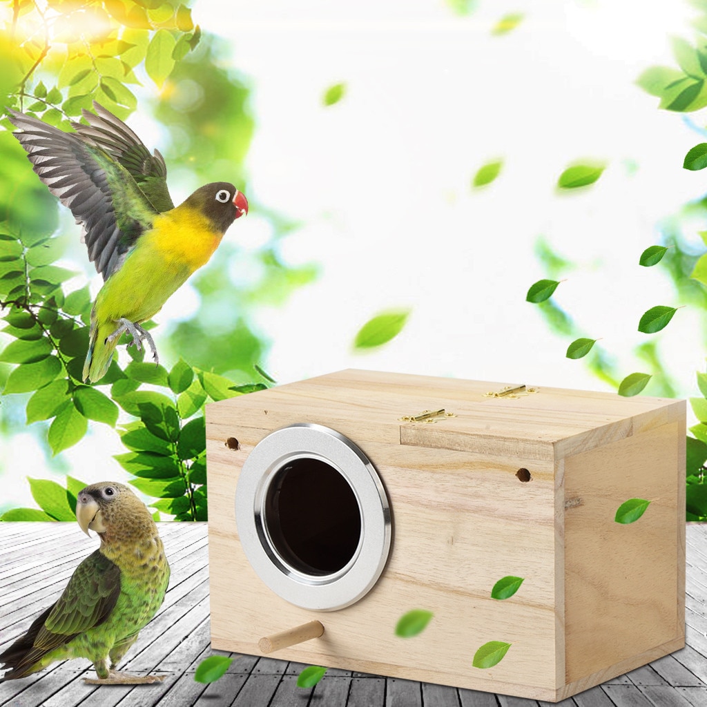 Bird Cage Parakeet Nest Box Bird House Wood Breeding Box for Lovebirds Parrotlets Mating Bird House клетка для попугая#GH