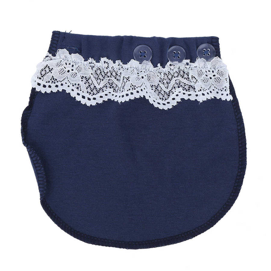 Justerbar barselsbukser extender graviditet linning mavebælte knap extender bomuld åndbar barsel undertøj: Blå