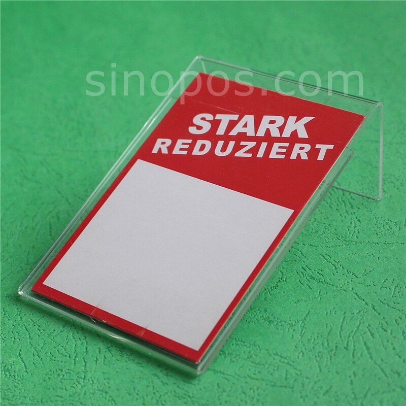 Acryl Schuine Card Frame 8x11 cm Portret Landschap, a7 clear plastic teken houder schuine stand desktop tag ad poster L-display