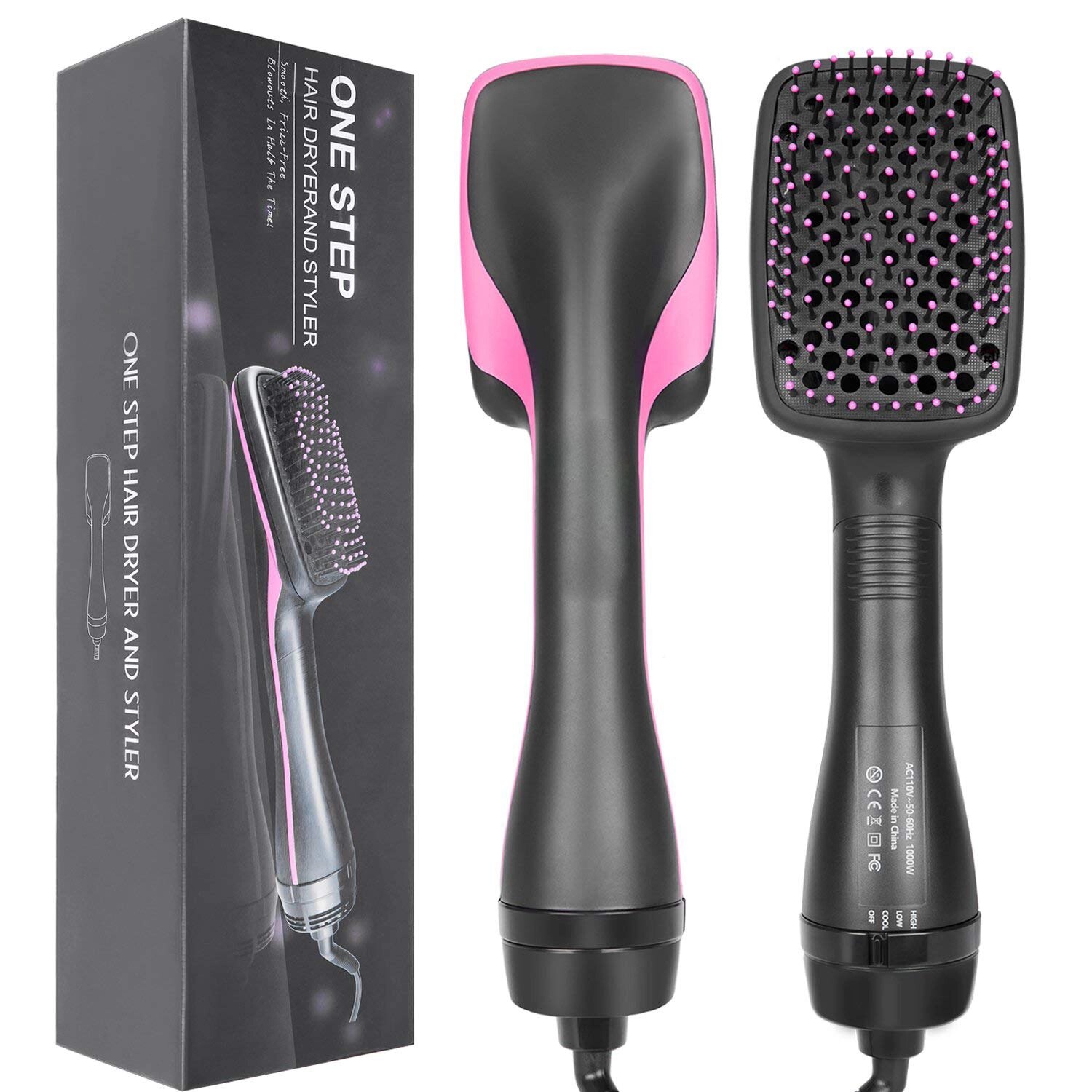 one step Hair Dryer and volumizer hair dryer brush 3 In 1 air brush Straightener Hair Styler tool: EU Plug