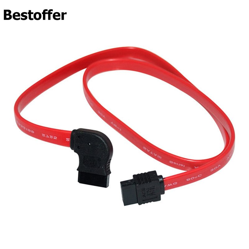 50CM 1.5&quot; Serial SATA ATA DATA 7Pin Left 90 Degree Elbow to Up Angled Lead Cable