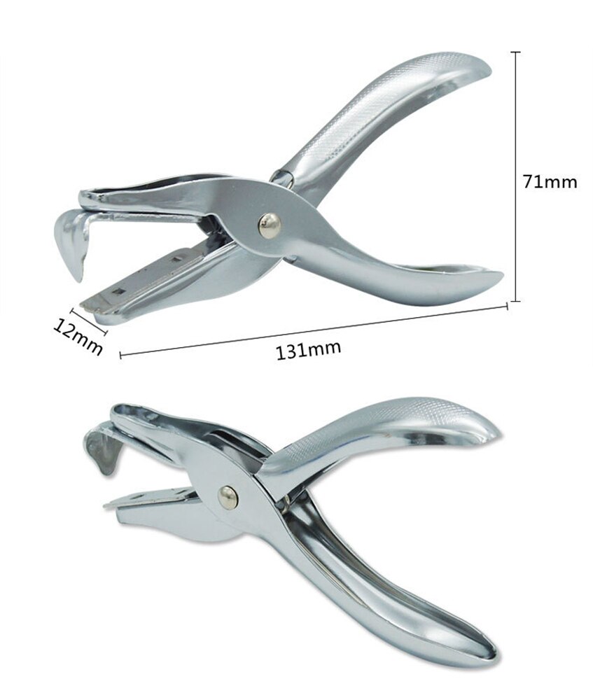 Zilver Staal Nietjes Remover Hand Grip Handleiding Nietje Puller Removal Tool Heavy Duty voor Home Office School Bureau Accessoires