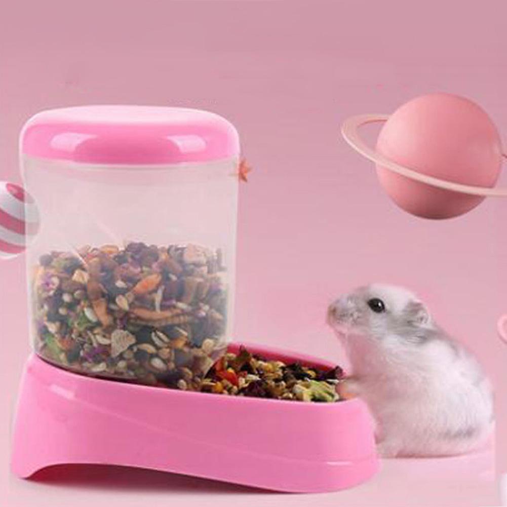 Hamster kanin foderautomat foderautomat til foder til kæledyr plast automatisk kæledyrsfoder til hamster marsvin madskål