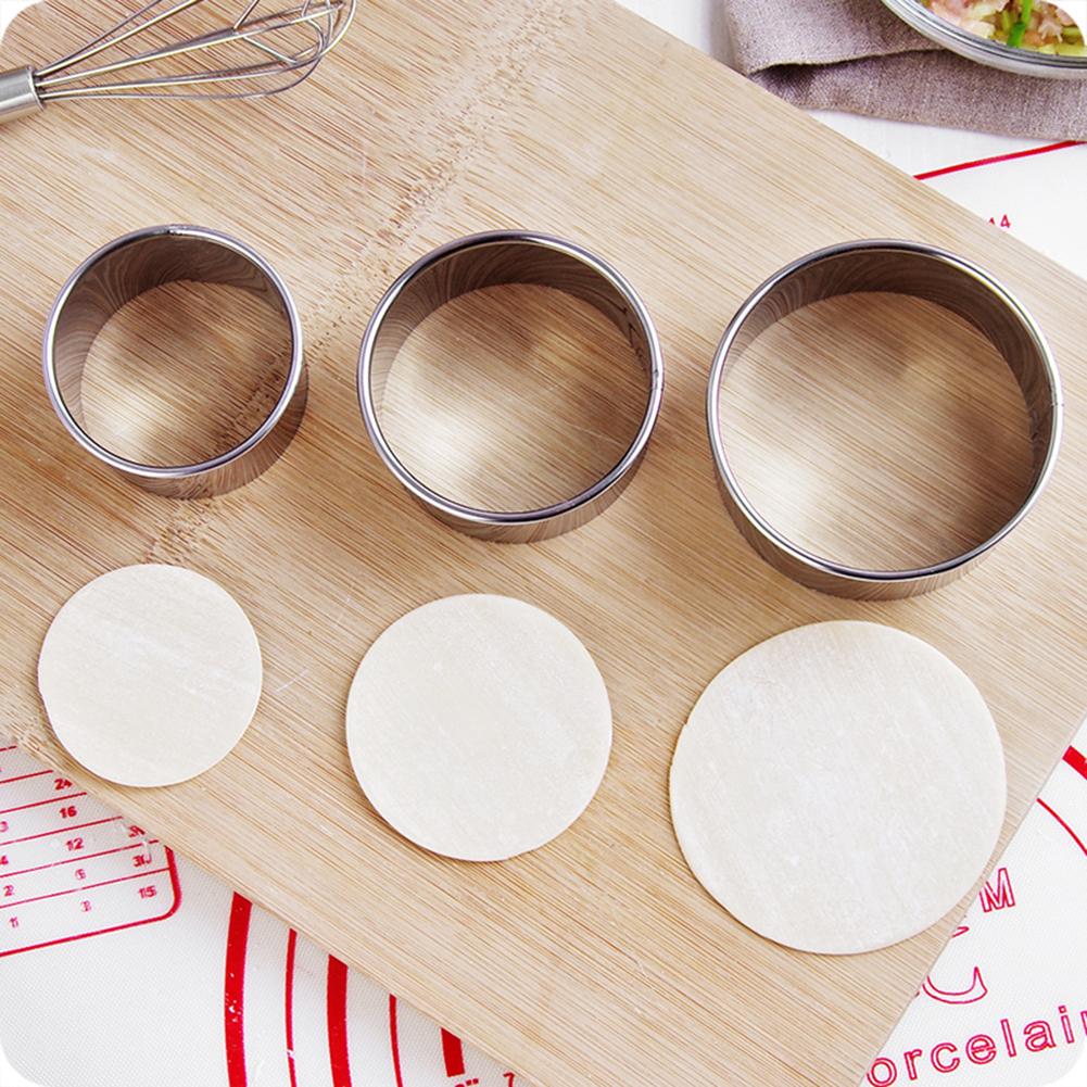 3 piezas de moldes de bolas de masa redonda de acero inoxidable tartas de huevo molde de envoltura de masa para cortar galletas herramientas de cocina