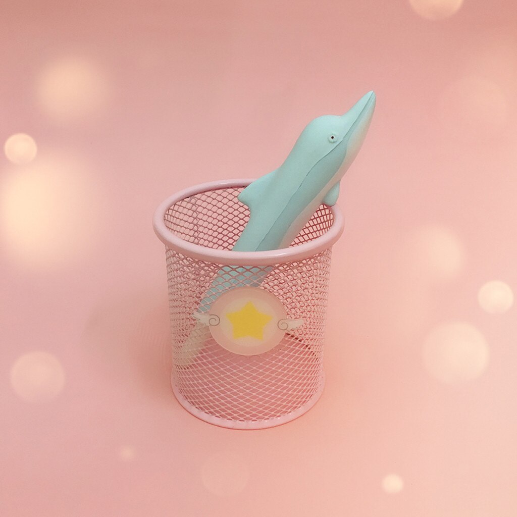 Kawaii Dolphin Pen Cap Squishy Slow Rising Pencil Holder Soft Squeeze Toy Stress Relief Xmas Toy for Children