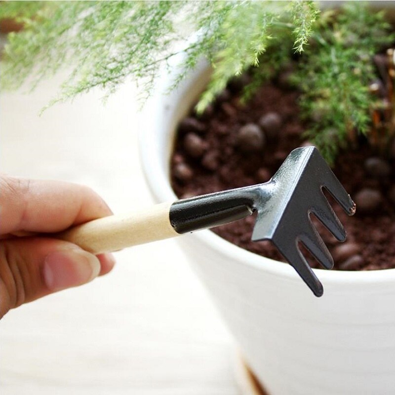 3 kpl puutarhanhoito minityökalusetti bonsai kukka mehevä ruukku kaivauspuvut pieni lapio harava kuokka taimi istutus puutarhalaite