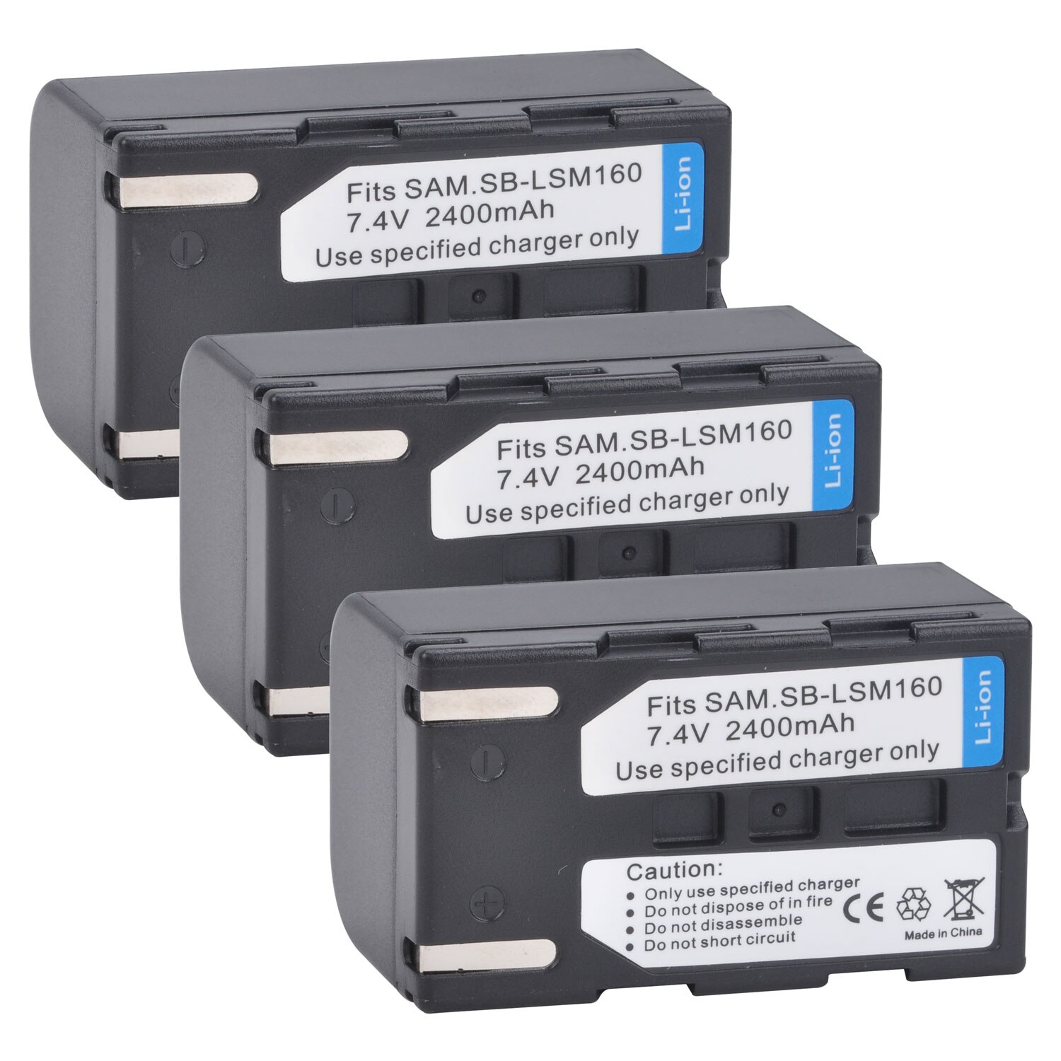 2400mAh SB-LSM80 SB-LSM160 SB-LSM320 Camera Battery for SAMSUNG SC-D263 SC-D362 SC-D363 VP-D964 VP-D965 VP-DC161 VP-DC163: 3PCS