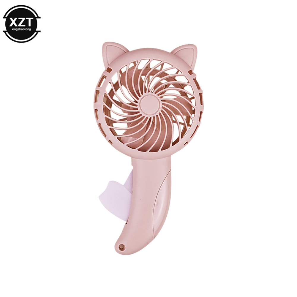 Mini Draagbare Hand Druk Ventilator Zonder Batterij Huishoudelijke Cartoon Koeling Airconditioner Voor Kinderen Kids Manual Fan 3 Kleuren