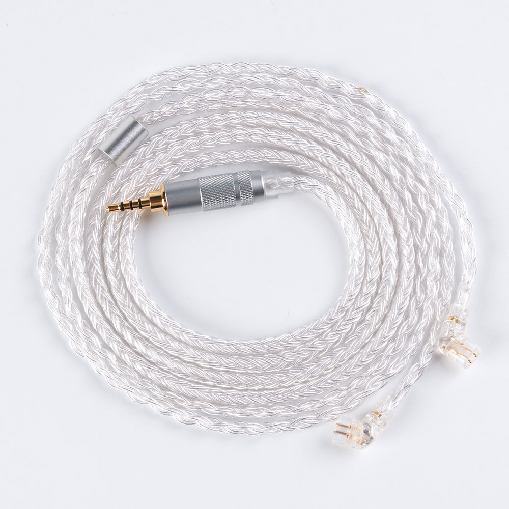 Cable chapado en plata de 16 núcleos Yinyoo, Cable de actualización de 2,5/3,5/4,4mm con MMCX/2PIN/QDC para BLON BL-01 BL-03 KZ ZAX ASX EDX TRN V90S