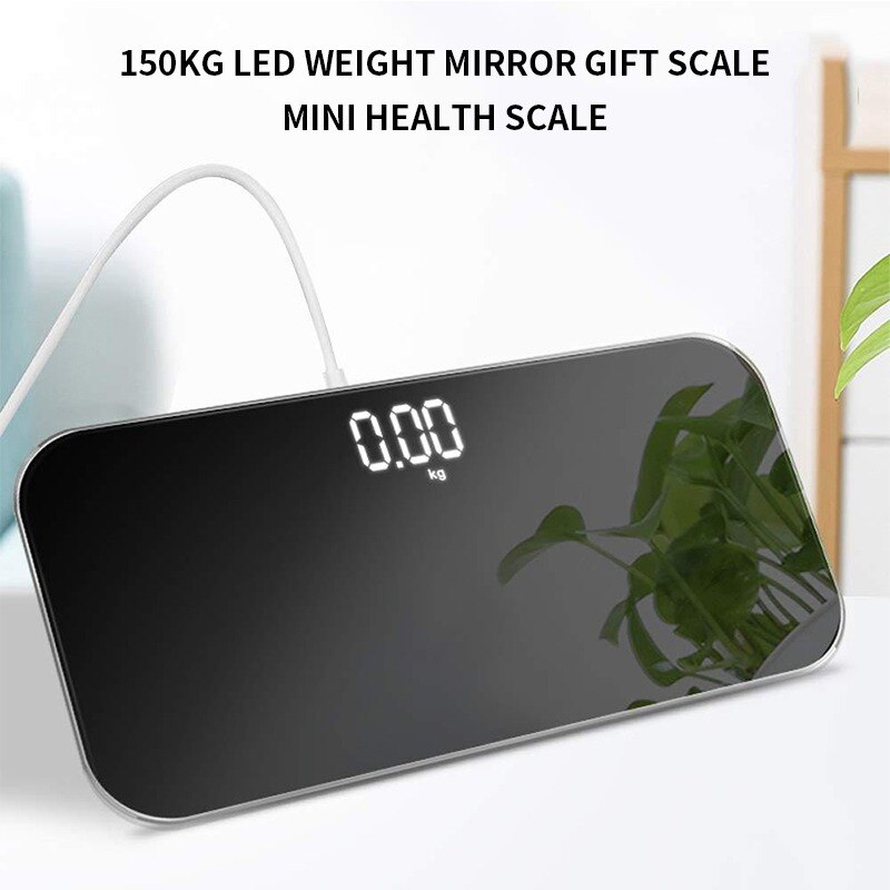 Digital Bathroom Body Scale Electronic LED Weighing Health Scale Household Electronic Scale Mirror Scale Capacity 150kg