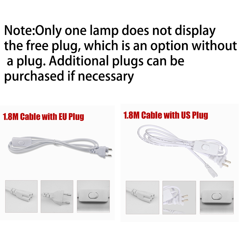 Tira de luces Led de tubo de 220V con Cable, accesorio de luces para el hogar, dormitorio, cocina, armario, iluminación, lámpara interior, tubo de 110V