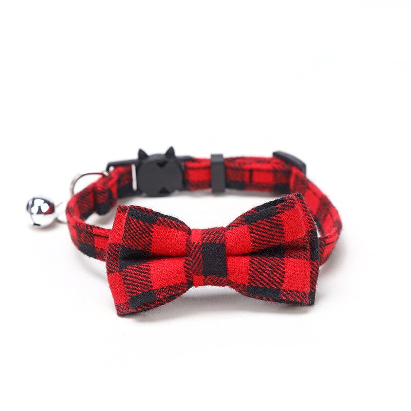 Kleurrijke Plaid Rooster Kat Kragen Katoen Gestreepte Strik Ketting Bulldog Chihuahua Bow Tie Puppy Kleine Hond Party Bandana Kraag: Rood