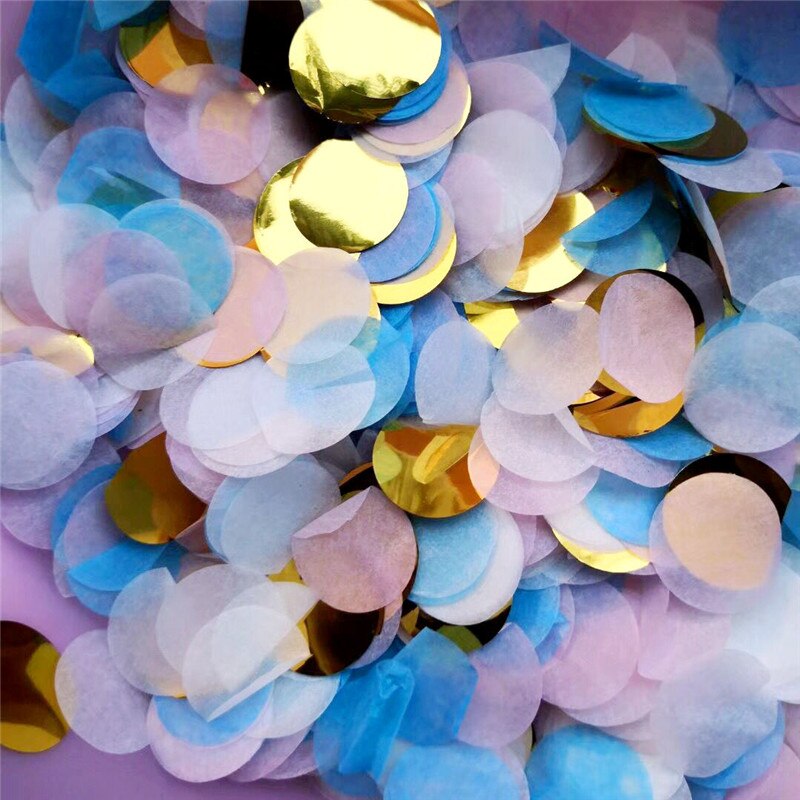 10g/pack 2.5cm Round Tissue Paper Confetti Mix Color For Birthday Party Wedding Decoration Clear Bubble Balloons Filler Confetti