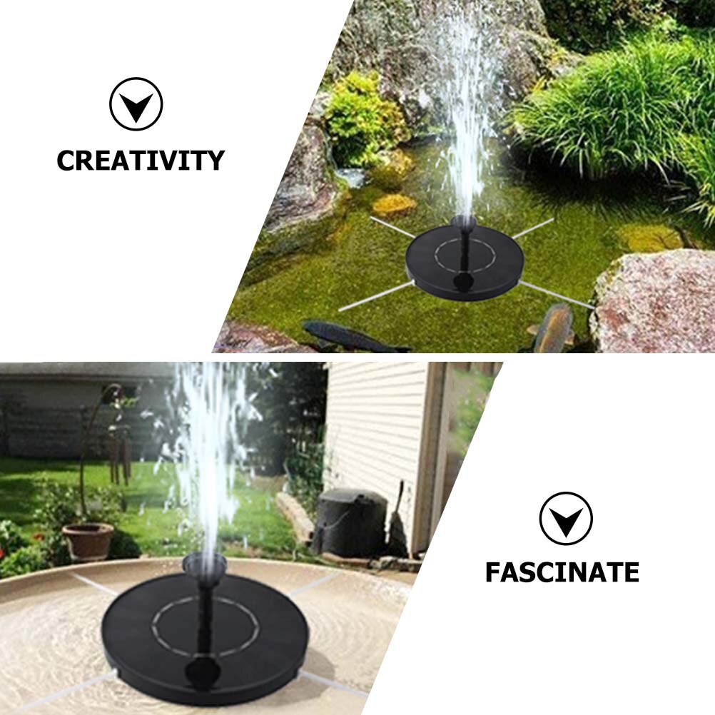 1 Set of Round Solar Fountain Solar Powered Water Pump Waterfall
