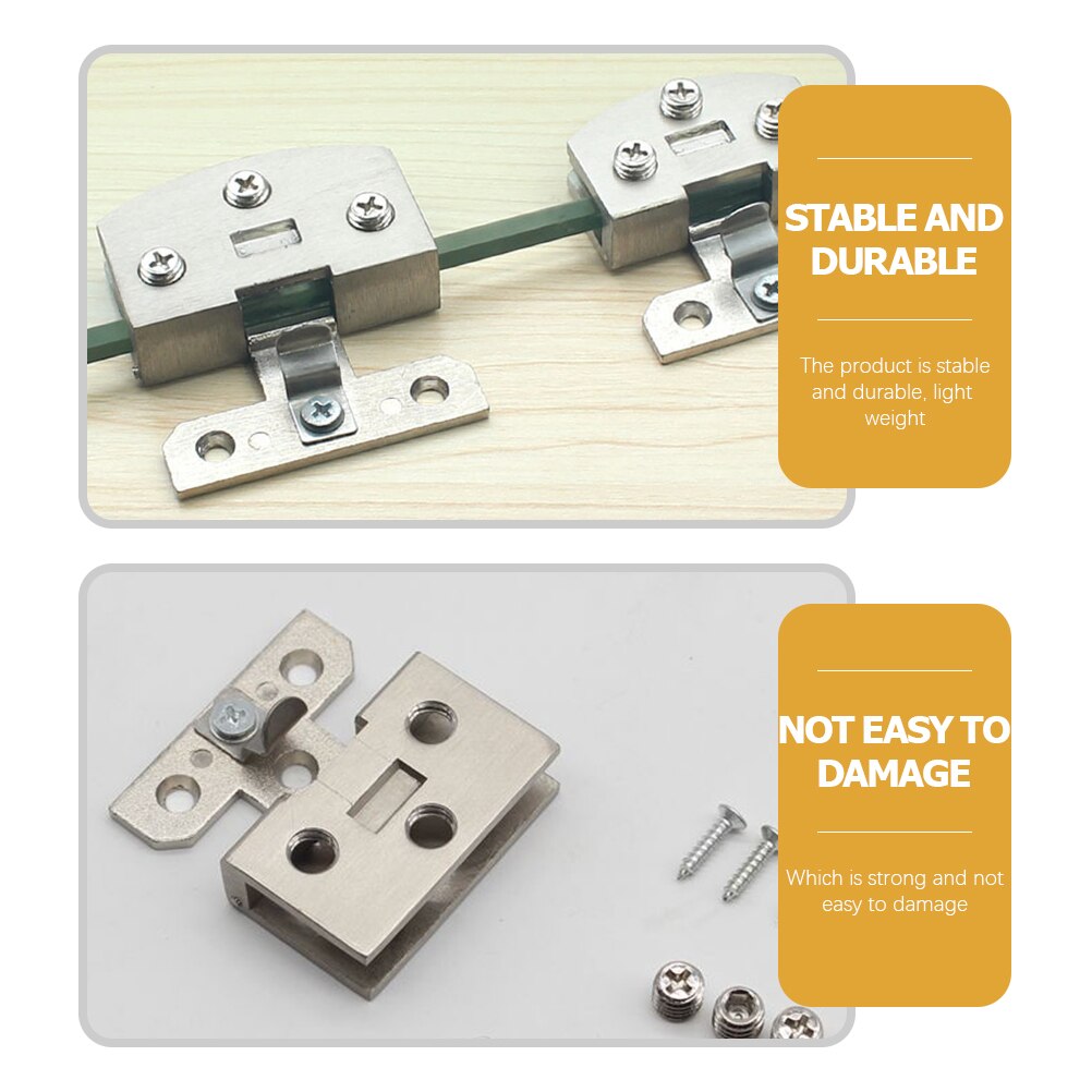 2pcs Cupboard Door Hinges Cabinet Hinge Replacement Alloy Glass Door Hinges