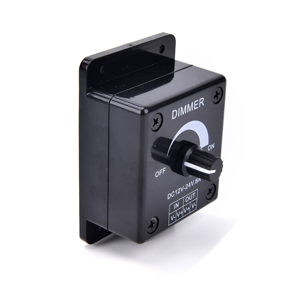 Black LED Dimmer Switch Lamp Bulb Strip Driver Single Color Light Power Supply Controller DC 12V 24V 8A