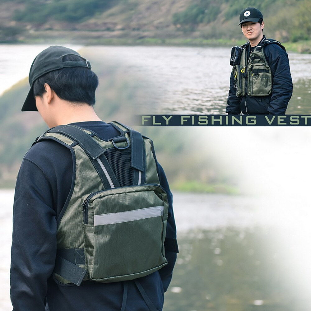 Fly Fishing Vest Outdoor Breathable Multi Pockets Padded Safety Jacket Swimming Sailing Flotation Waistcoat Utility Vest