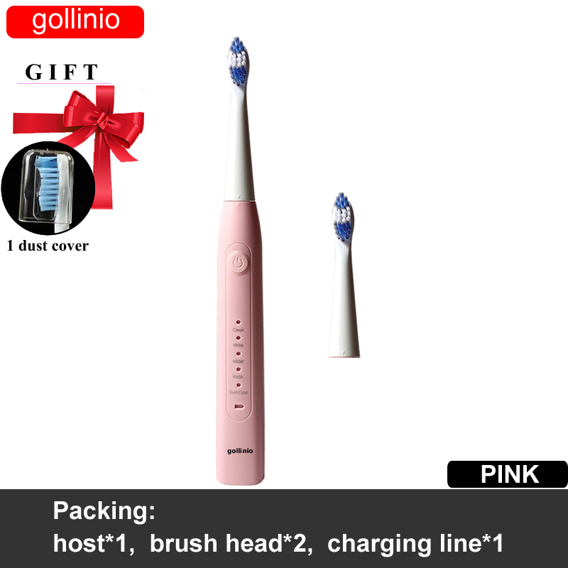 Gollinio Electric Toothbrush usb fast charging GL09F Adult teeth brush Rechargeable smart Replacement Head