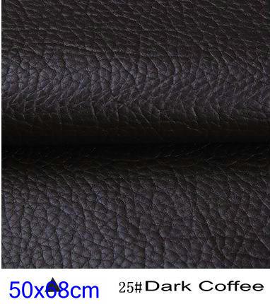 50x68cm Pu Synthetic Leather Material Leather Upholstery Fabric For Car Seat Tissu Simili Cuir Kunstleer Stof Tela Para Mueble: 25 dark coffee