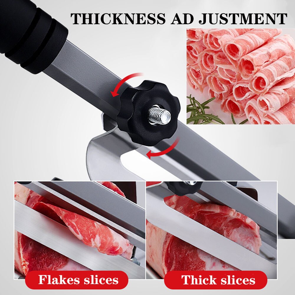 Kitchen Tool Meat Slicing Machine Multifunctional Stainless Steel Cutting Machine Manual Thickness Adjustable Food Slicer Gadget