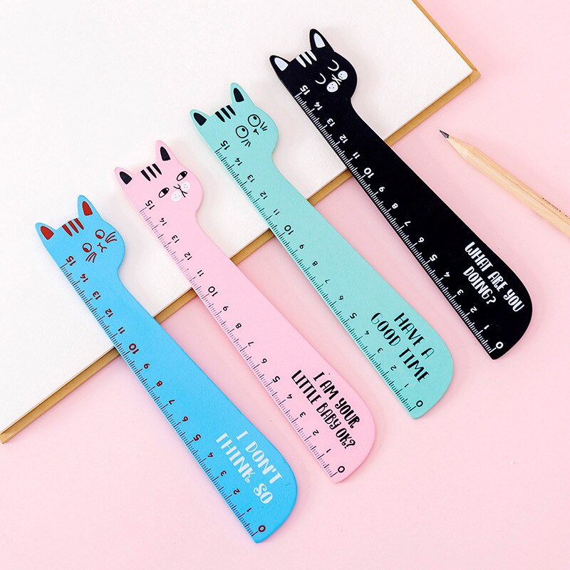 Cat Ruler Kawaii Accessories Cute Ruler Novelty Stationery Patchwork Ruler Cartoon Cute Set of Drafting Rules School Supplies