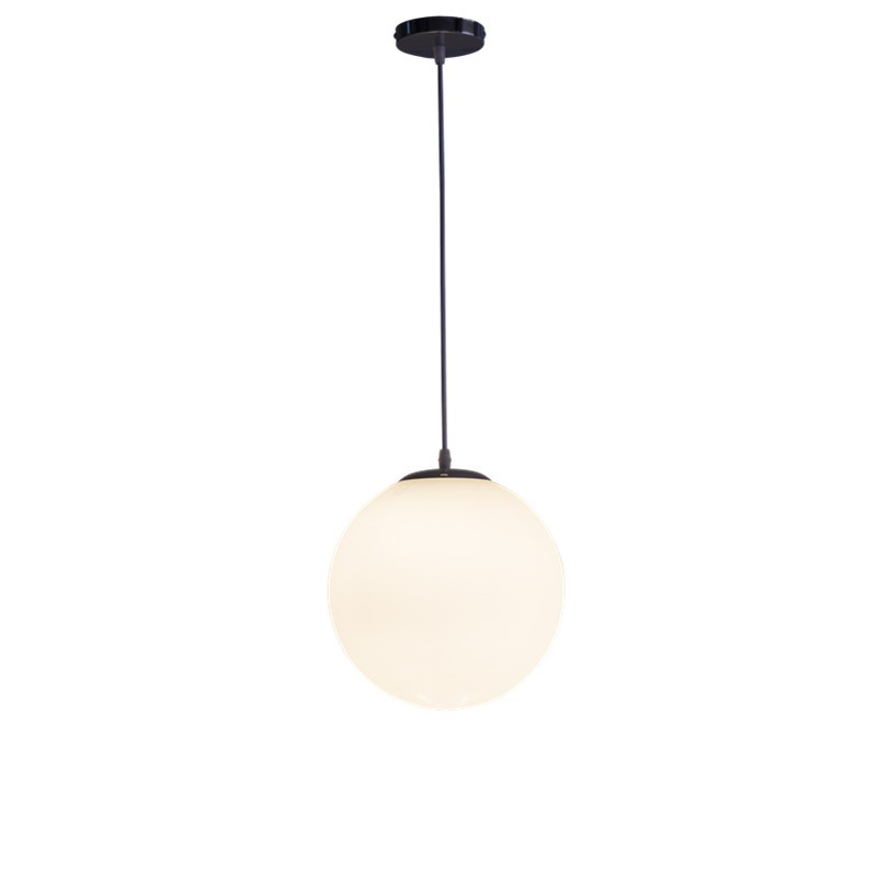 Lámpara colgante de bola de cristal, luminaria E27 dorada/negra/plateada, globo blanco, para Bar, restaurante, decoración, dormitorio